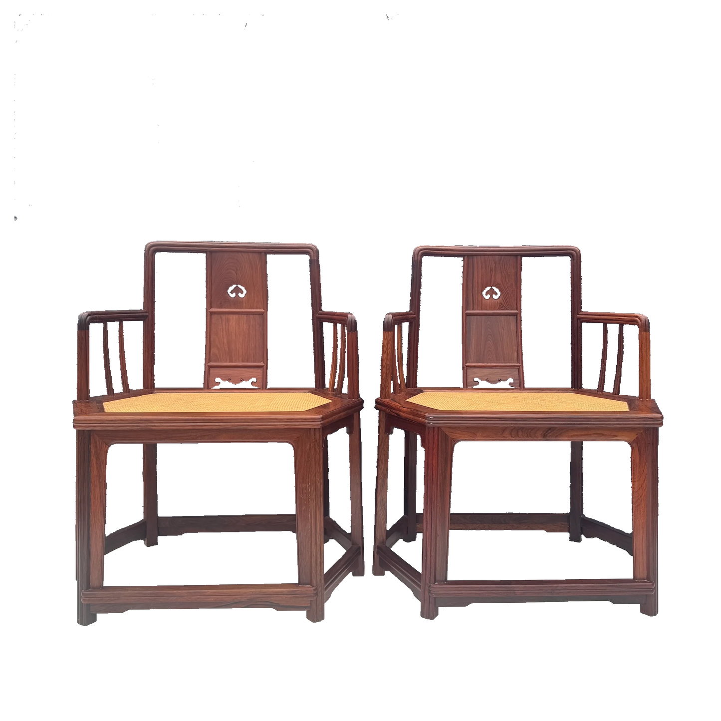 Rosewood Hexagonal Six-Legged Chair – Chinese Vintage Furniture | Southern Official’s Ming Style | Sculptural Natural Armchair | Accent Decor Piece