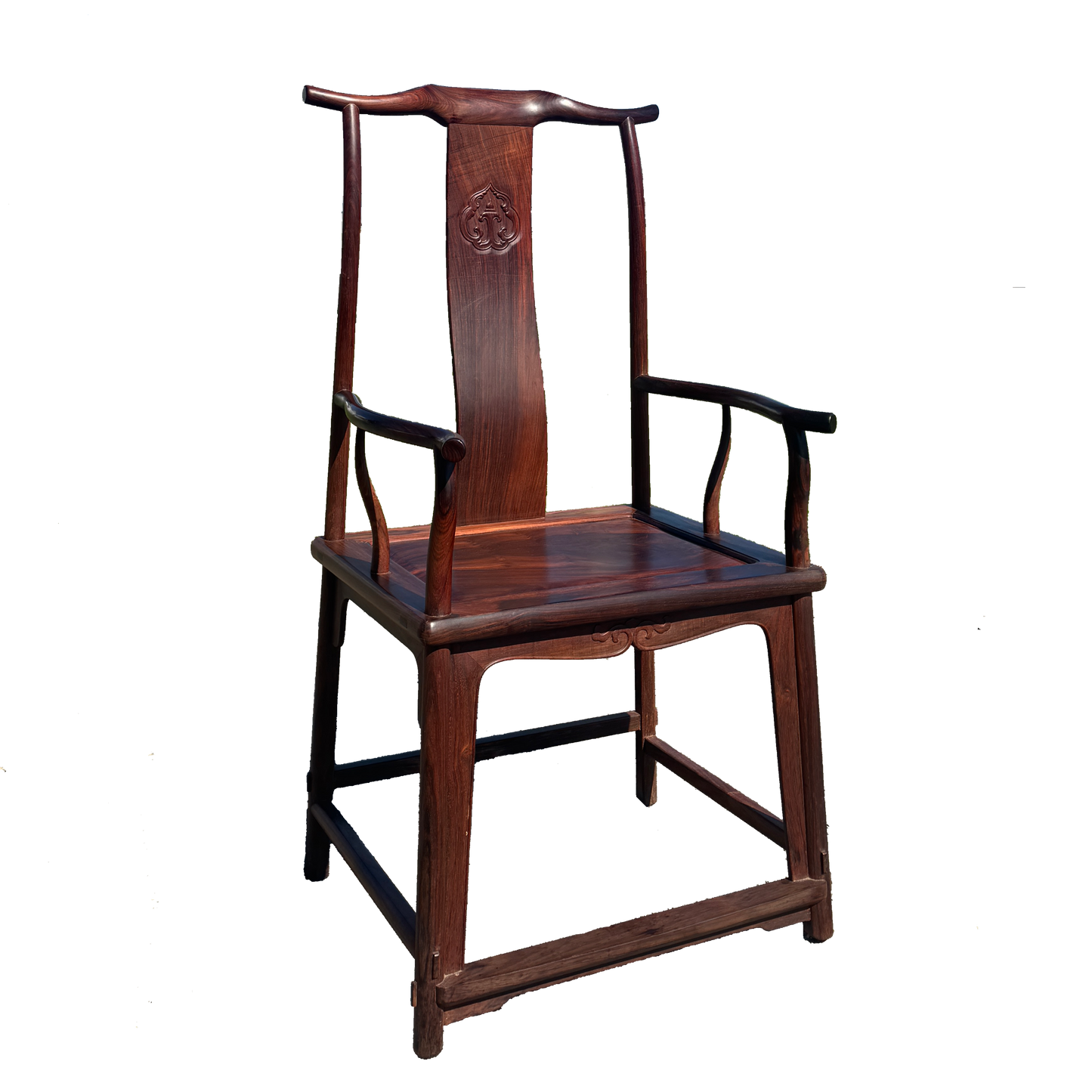 Four-End Official’s Hat Chair – Chinese Rosewood | Authentic Handcrafted Furniture | Vintage Ming Armchair | Asian Sculptural Wooden Chair