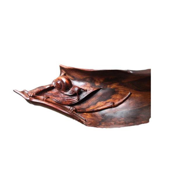 Snail Carving in Huanghuali Oil-Resin Wood