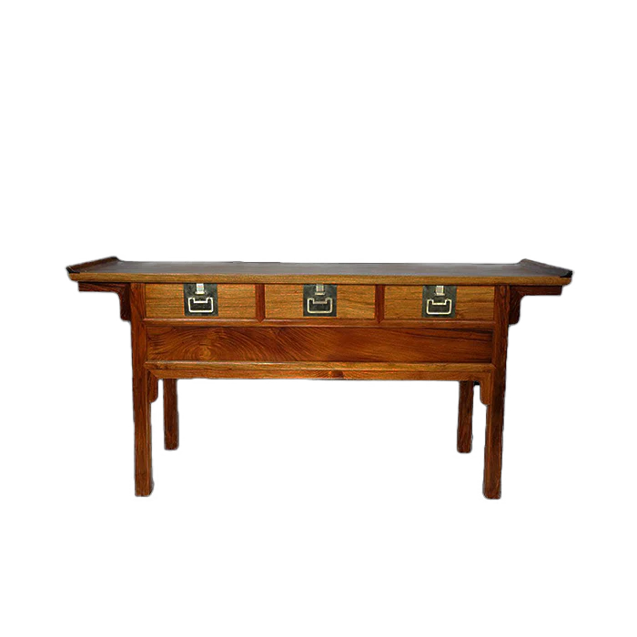 Three-Drawer Hidden Compartment Console Table