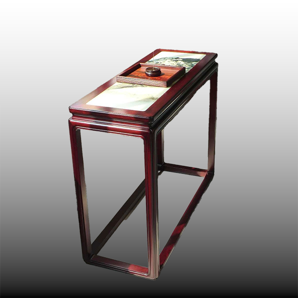 Narrow Console Table with Base Support and Marble Top