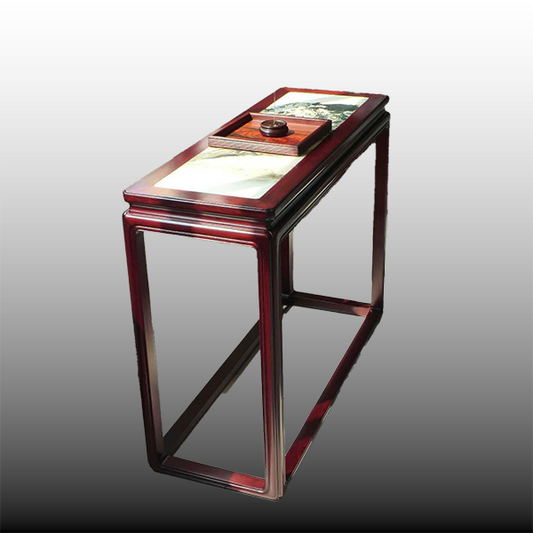 Narrow Console Table with Base Support and Marble Top