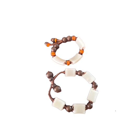 Linked Hearts with Jade and Beads