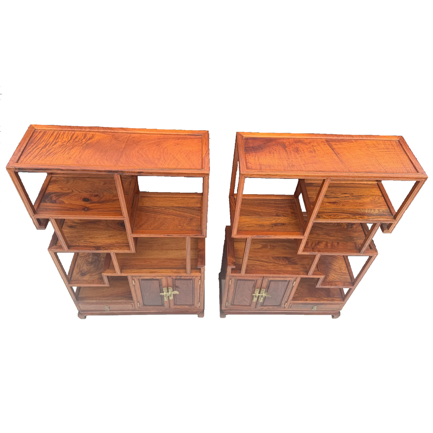 Huanghuali Curio Display Shelf – Chinese Rosewood Cabinet | Ming-Inspired Furniture | Luxury Wood Carving Sculpture | Natural Rare Wood Art