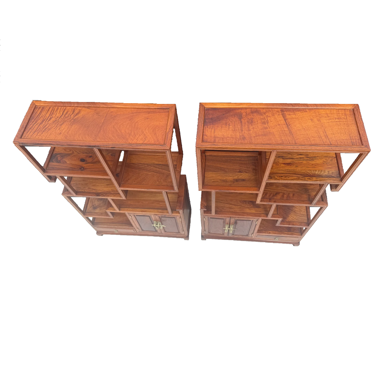 Huanghuali Curio Display Shelf – Chinese Rosewood Cabinet | Ming-Inspired Furniture | Luxury Wood Carving Sculpture | Natural Rare Wood Art