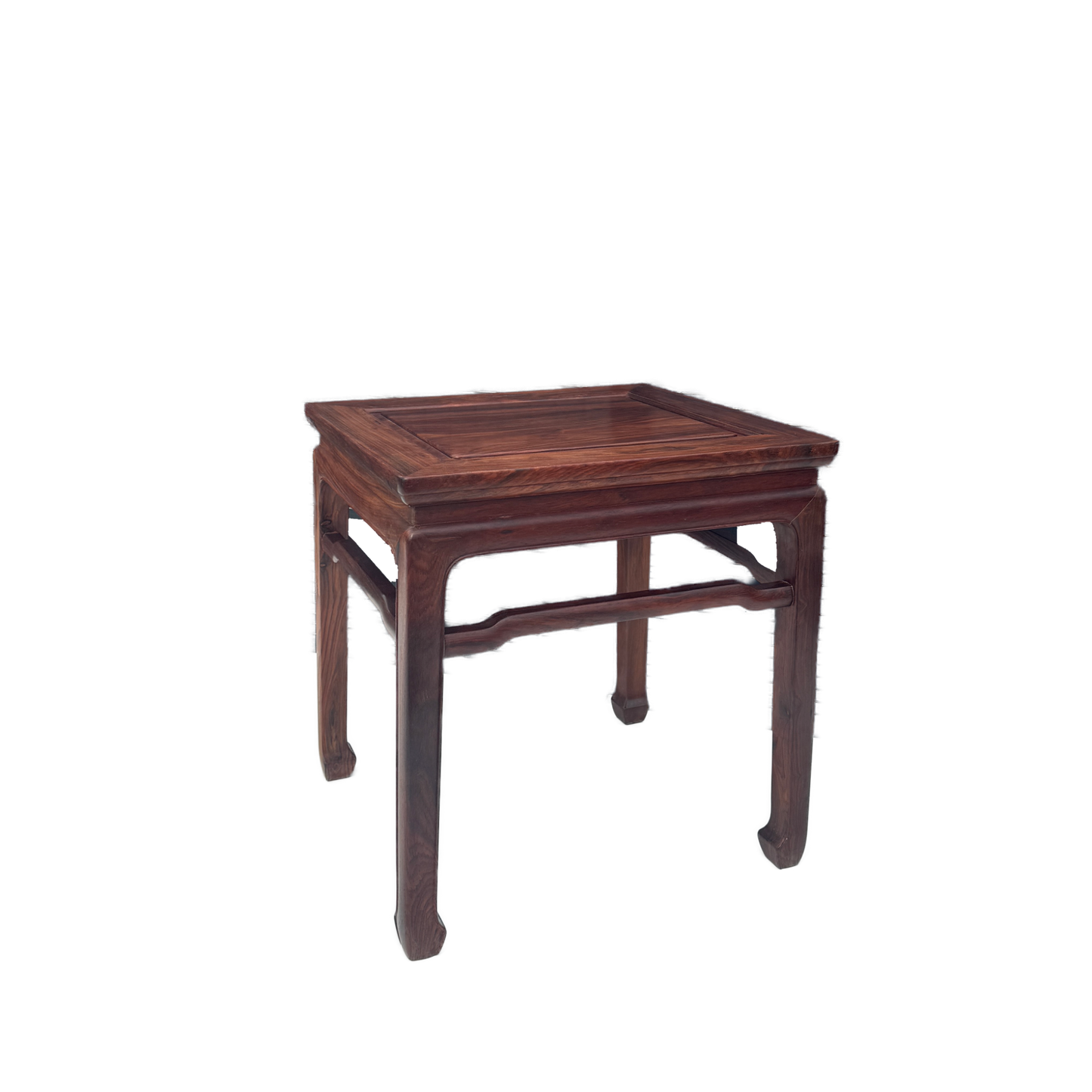 Rectangular Stool with Waisted Structure, Humpback Stretchers, and Hoof Feet