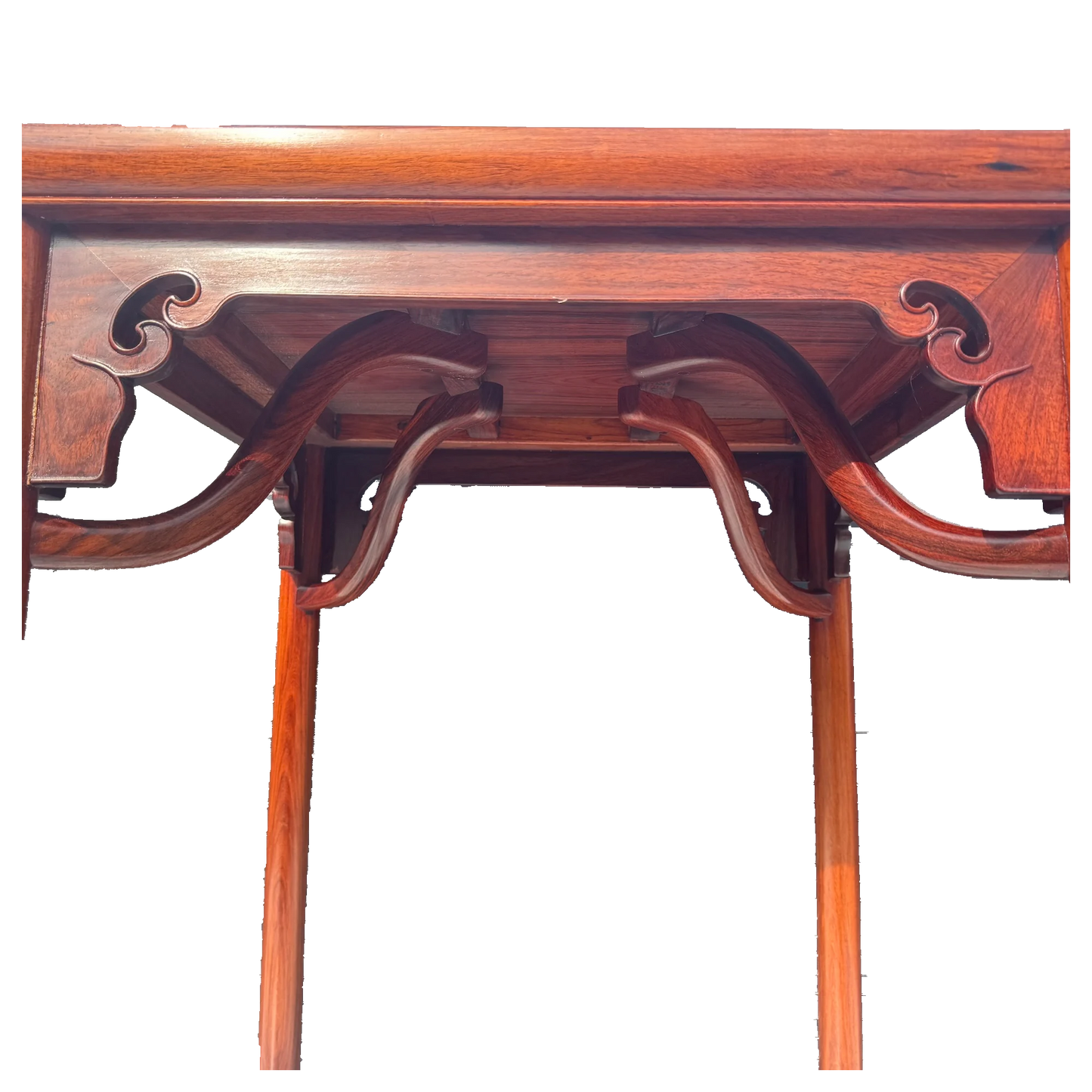 Square Side Table – East Asian Vintage Rosewood | Handmade Natural Wood | Unique Wood Carving Sculpture