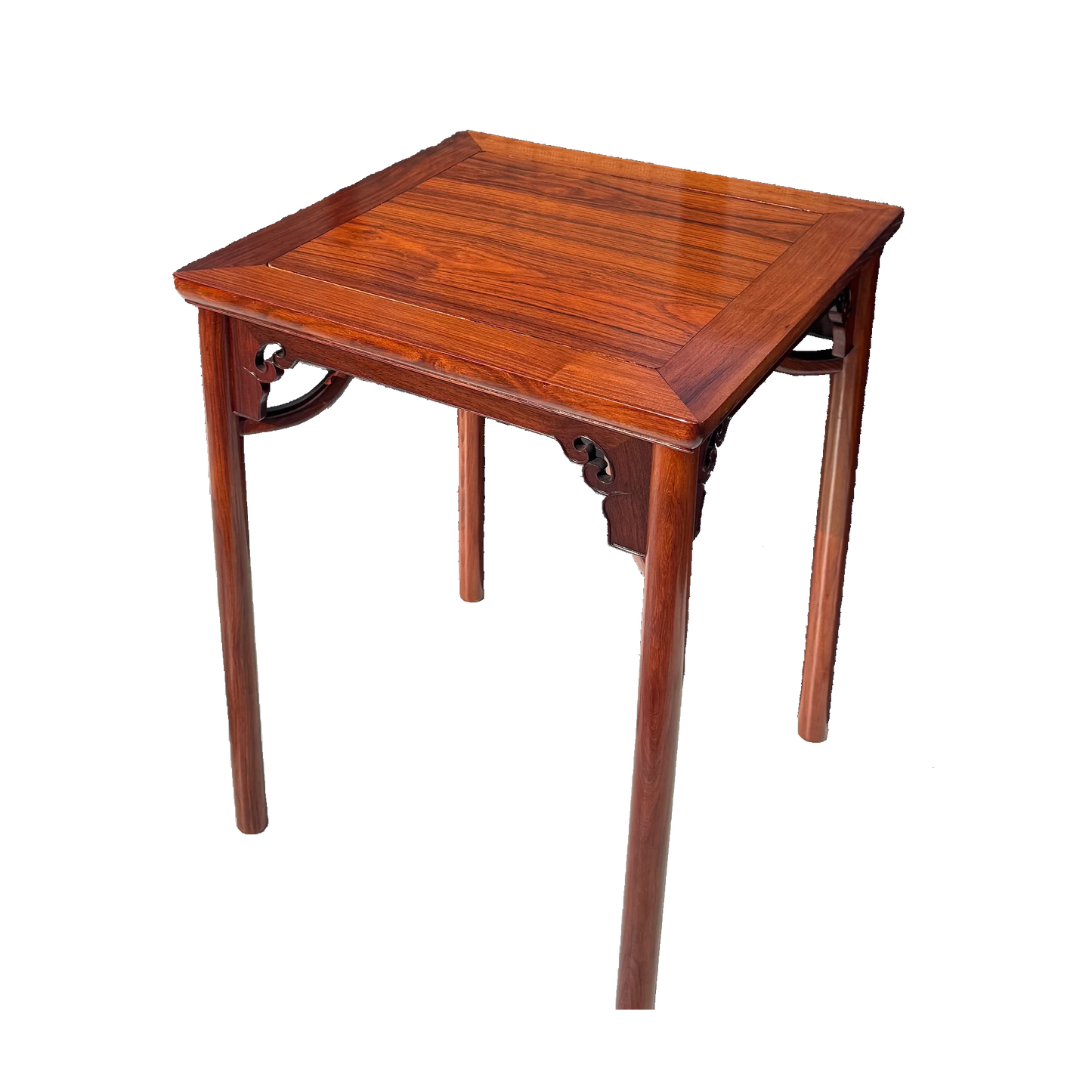 Square Side Table – East Asian Vintage Rosewood | Handmade Natural Wood | Unique Wood Carving Sculpture