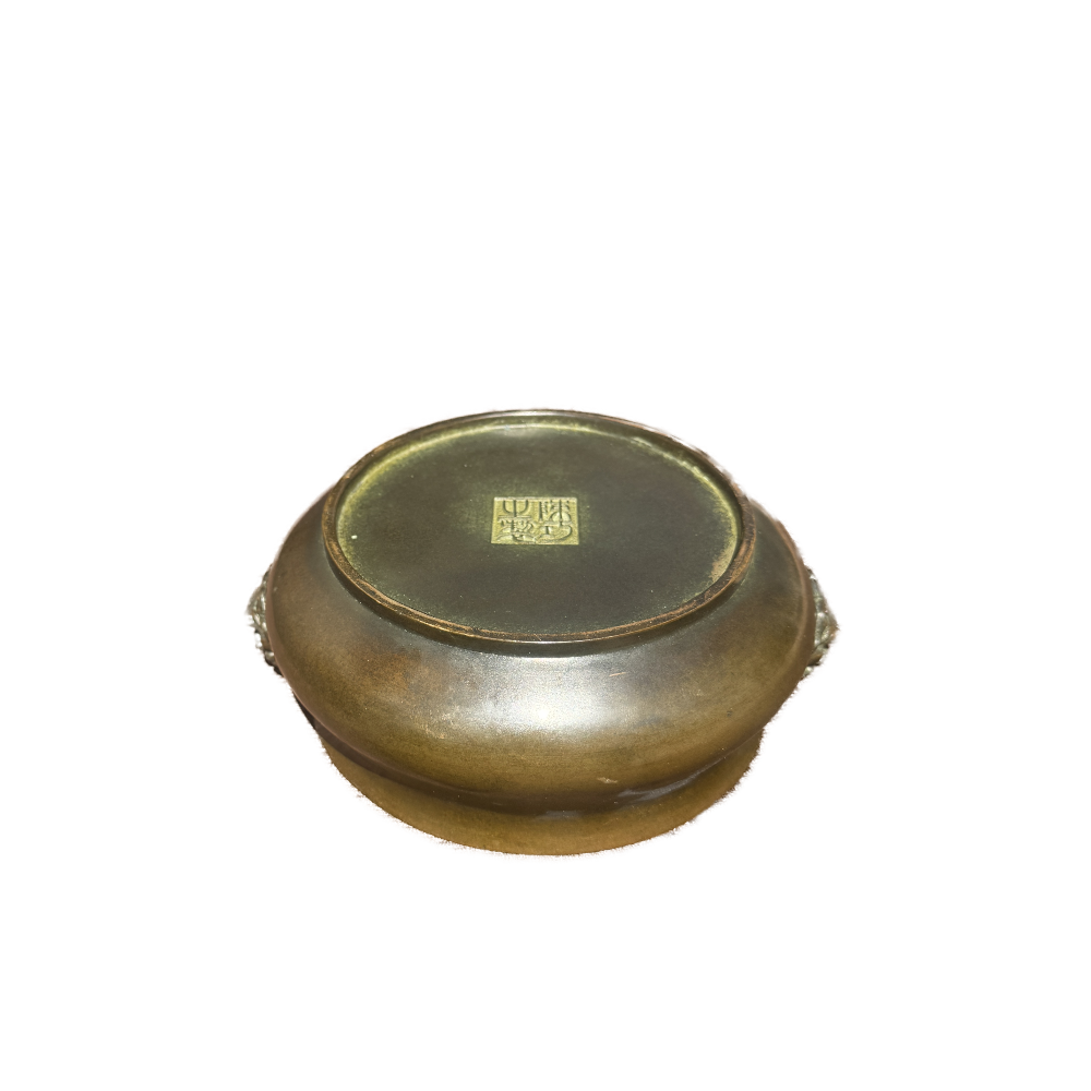 Ming Dynasty Xuande-Style Bronze Censer with Double Lion Handles
