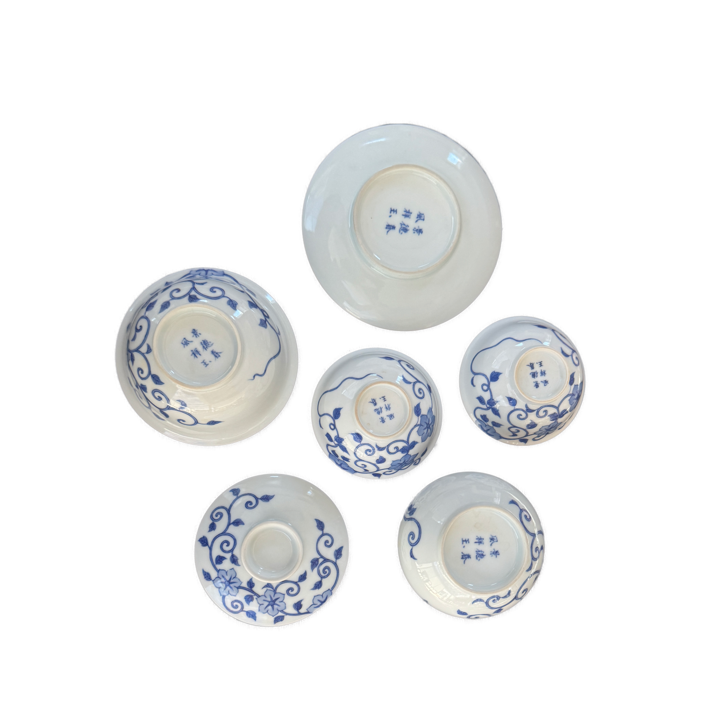 Blue and White Porcelain Gaiwan Tea Set