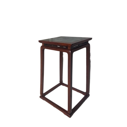 Tall Waisted Flower Stand with Stone Top