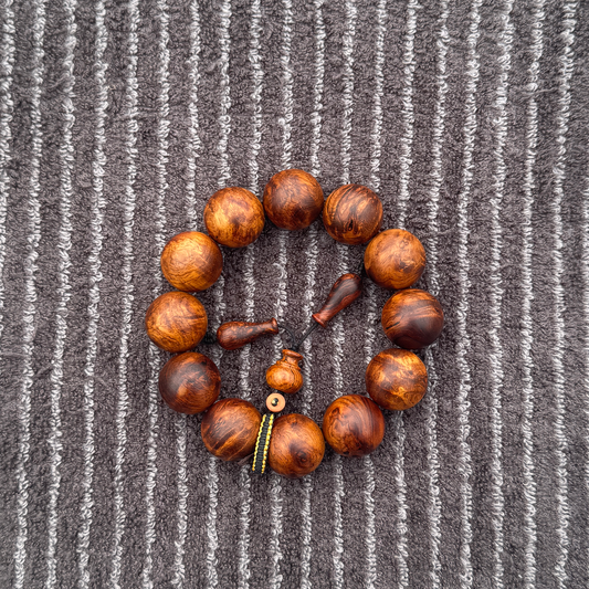 Huanghuali Burl Wood Bead Bracelet