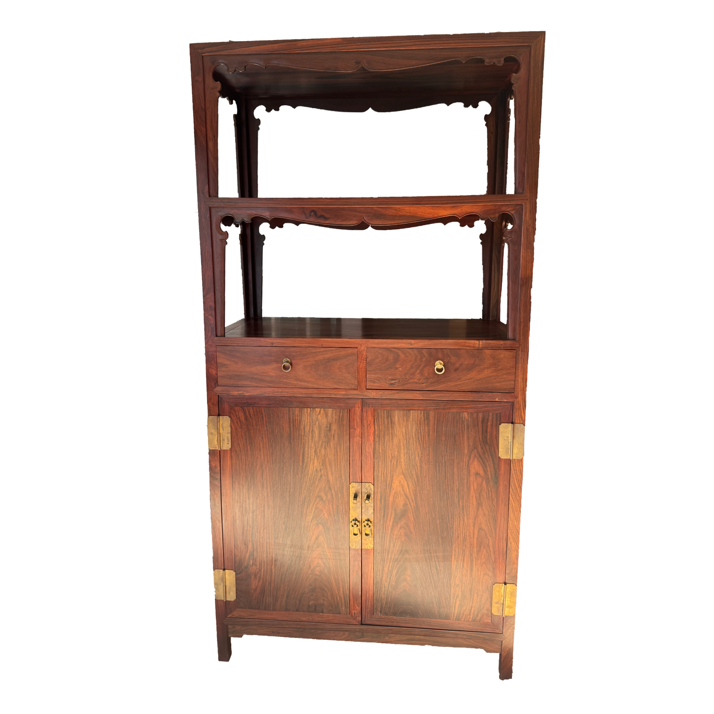 Ming Dynasty Open Bookshelf with Drawer Base