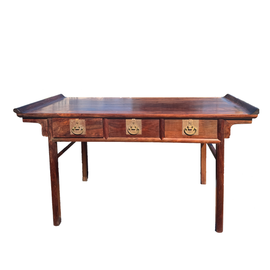 Three-Drawer Upturned-End Scholar’s Desk