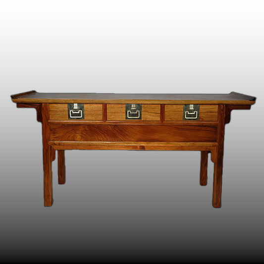 Three-Drawer Hidden Compartment Console Table