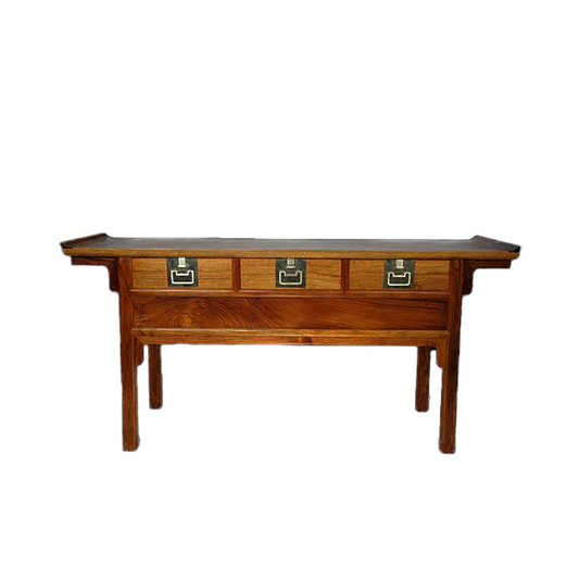 Three-Drawer Hidden Compartment Console Table
